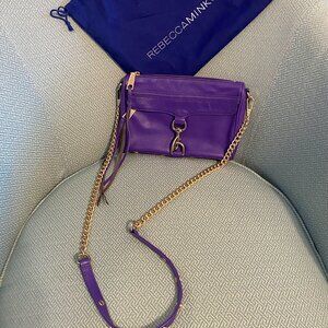 Rebecca Minkoff Classic Purple Gold Chain Crossbody Bag